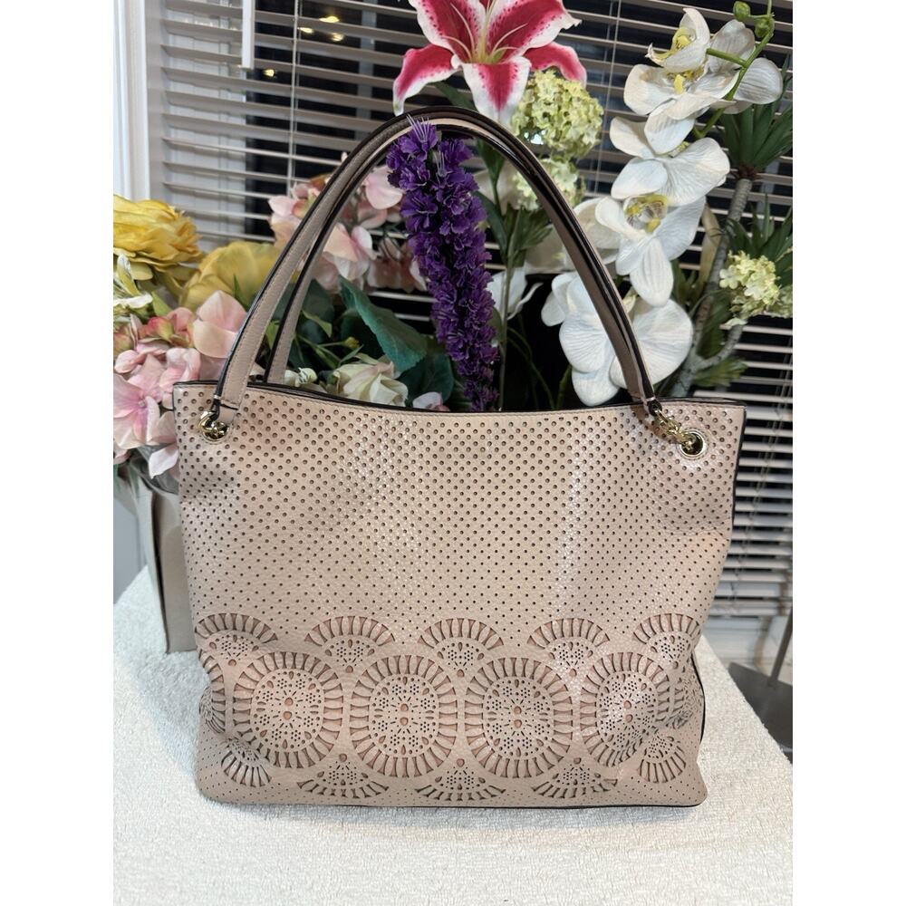 Tory Burch Ella 146437 Women's Tote Bag Mini - MAUVE (BRTHRIFTY - Picture 3 of 13